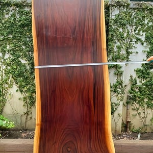 Live Edge Mahogany Slab Tabletop – Solid Hardwood Dining Table Top – Handmade Custom Wooden Desk – Rustic Farmhouse or Modern Furniture