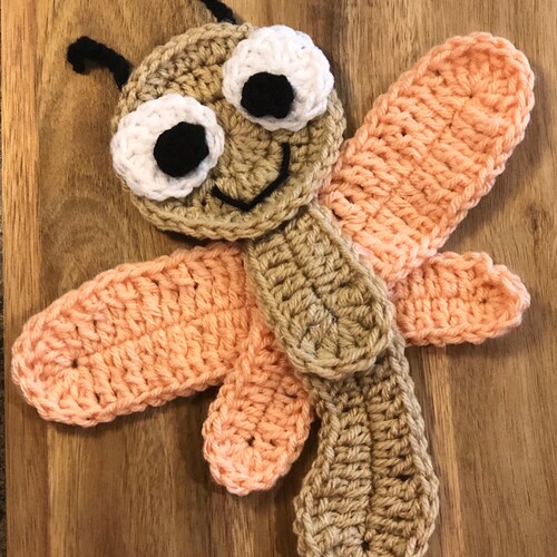 Dragonfly Afghan Bobble Stitch Crochet Pattern Written Row Etsy