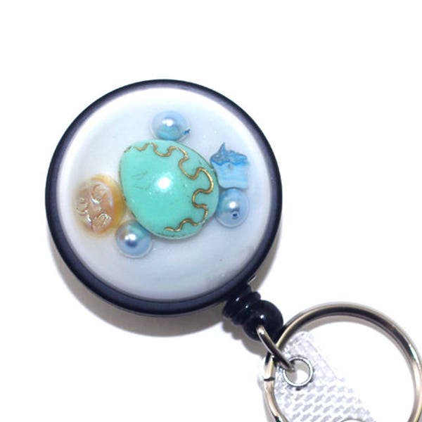 Beach Badge Reel, Badge Holder Retractable, Ocean Badge Reel, Name Badge Clip, ID Card Holder, Heavy Duty Badge Reel, Key Reel