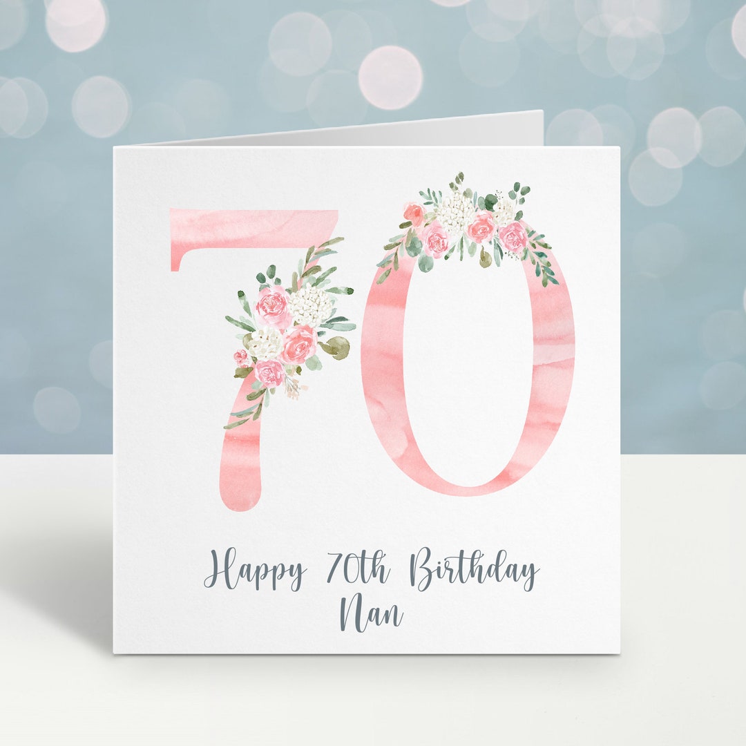 Happy 70th Birthday Card Personalised Card Personalised - Etsy
