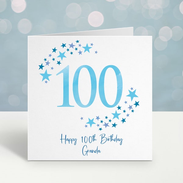 Happy 100th Birthday Card | Personalised Card | Personalised 100th Card | 100th Birthday | Age Birthday Card