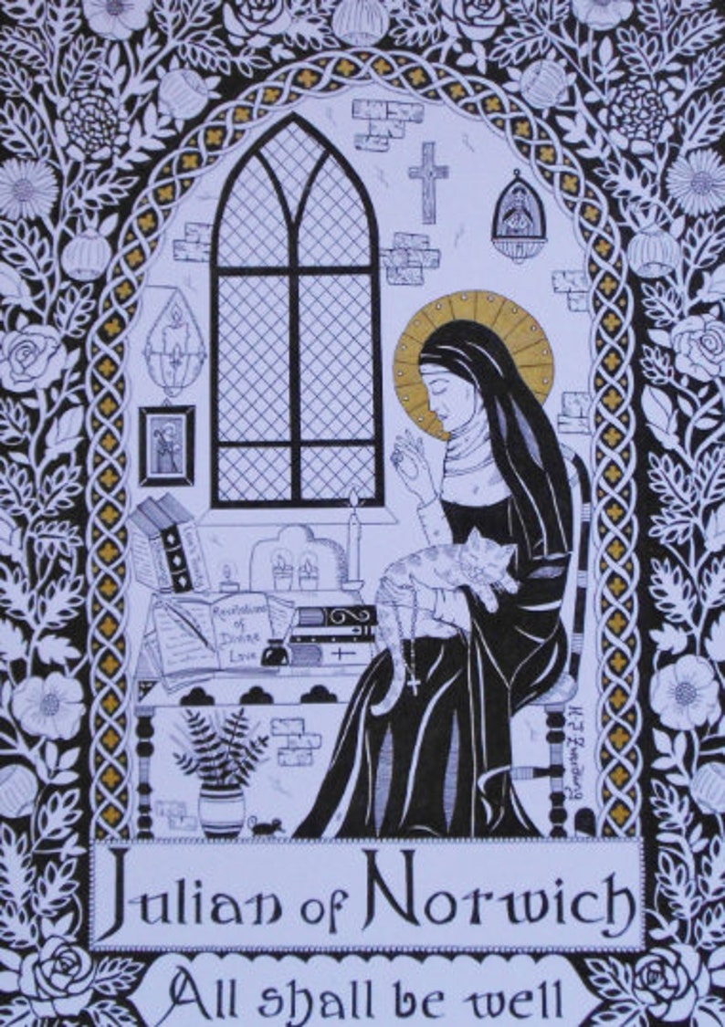 Julian of Norwich Patron Saint of Cats & Contemplatives.a Etsy UK