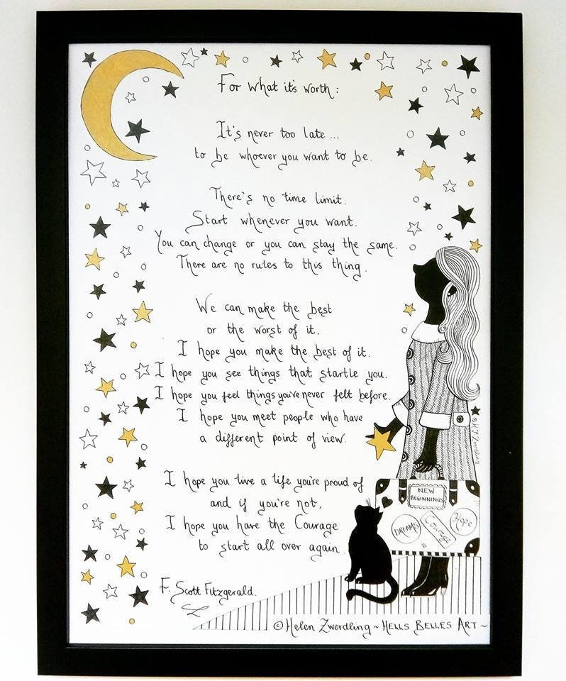 F. Scott Fitzgerald Quote for What It's Worth an A4 Etsy