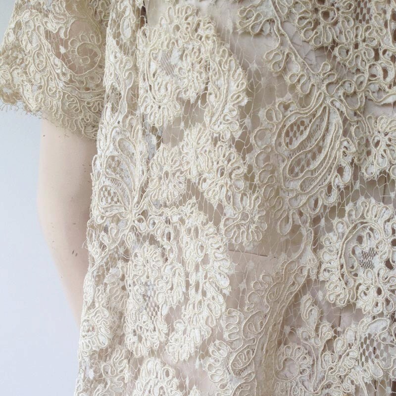 1960s Grace Perfectly Chic Cream Trapeze Guipure Lace Dress / | Etsy