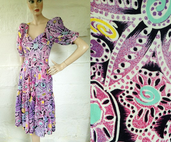 1980s ‘Zandra Rhodes for Fifth Avenue’ Pink & Purp