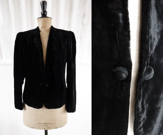 1920s-30s ‘Glentor’ Black Silk Velvet Evening Jack