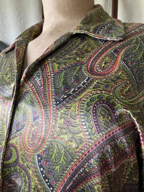 SIZE S-M / 1920s-30s Mia Green & Pink Paisley Pri… - image 6