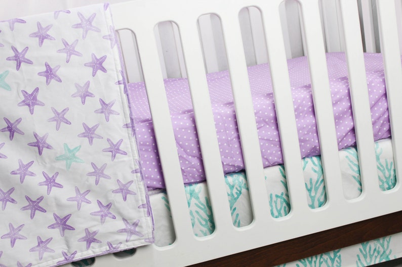purple and teal crib bedding sets