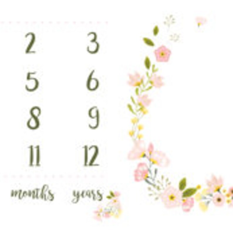 Milestone Blanket Knit Blanket Floral Baby Gift Monthly Photo Blanket Minky Blanket Photo Prop