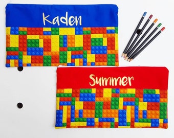 Lego Pencil Case | Personalised Pencil Case | Kids Pencil Case | Lego Gift | Lego | Large Pencil Case | Pencil Case | Lego Bricks