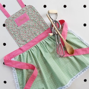 Floral Apron | Kids Apron | Children's Apron | Aprons for Kids | Girls Apron | Personalised Apron | Toddler Apron | Kids Personalized Apron