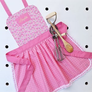 Barbie Pink Apron | Barbie Inspired Apron | Pink Apron | Kids Aprons | Personalized Kids | Personalised Baking Gift | Barbie | Toddler Chef