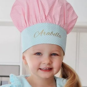 Girls Chef Hat | Personalised Chef Hat | Chef's Hat for Kids | Baking Hat | Chef Hat with Name | Personalized Hat | Chef Hat Kids | Kid Chef
