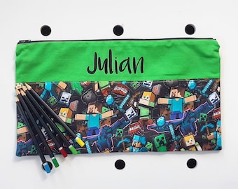 Minecraft Pencil Case | Personalised Pencil Case | Kids Pencil Case | Minecrafter | Minecrafter Gift | Personalised Gamer Pencil Case