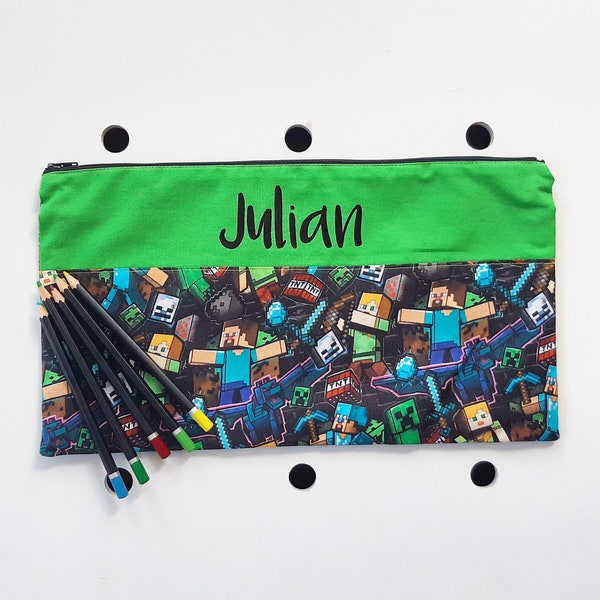 Minecraft Pencil Case | Personalised Pencil Case | Kids Pencil Case | Minecrafter | Minecrafter Gift | Personalised Gamer Pencil Case