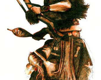 Lightning Dancer Print | Native American Ritual Art Card