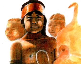 Native Son Art Print: Pueblo Indian Boy, Southwest Fine Artwork