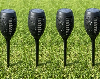 4pcs Flickering Flame Torch Stake Lights  Solar Light