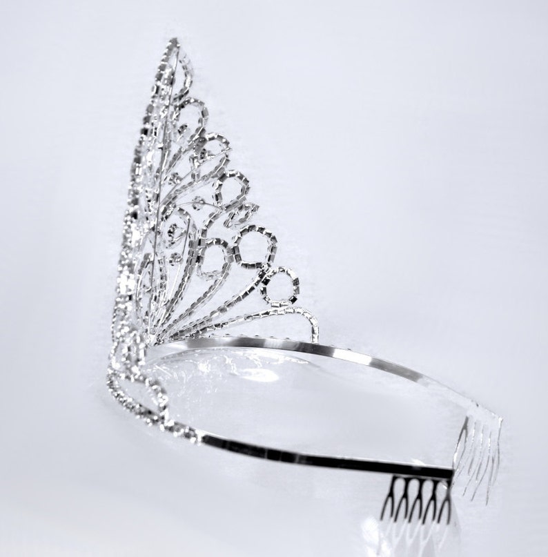 2158 Exquisite Rhinestones Wedding Bridal Pageant Queen Large Tiara Crown