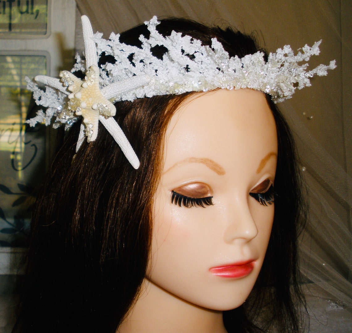Starfish Bride Tiara Beach Bride Crown Wedding Hair Piece Etsy