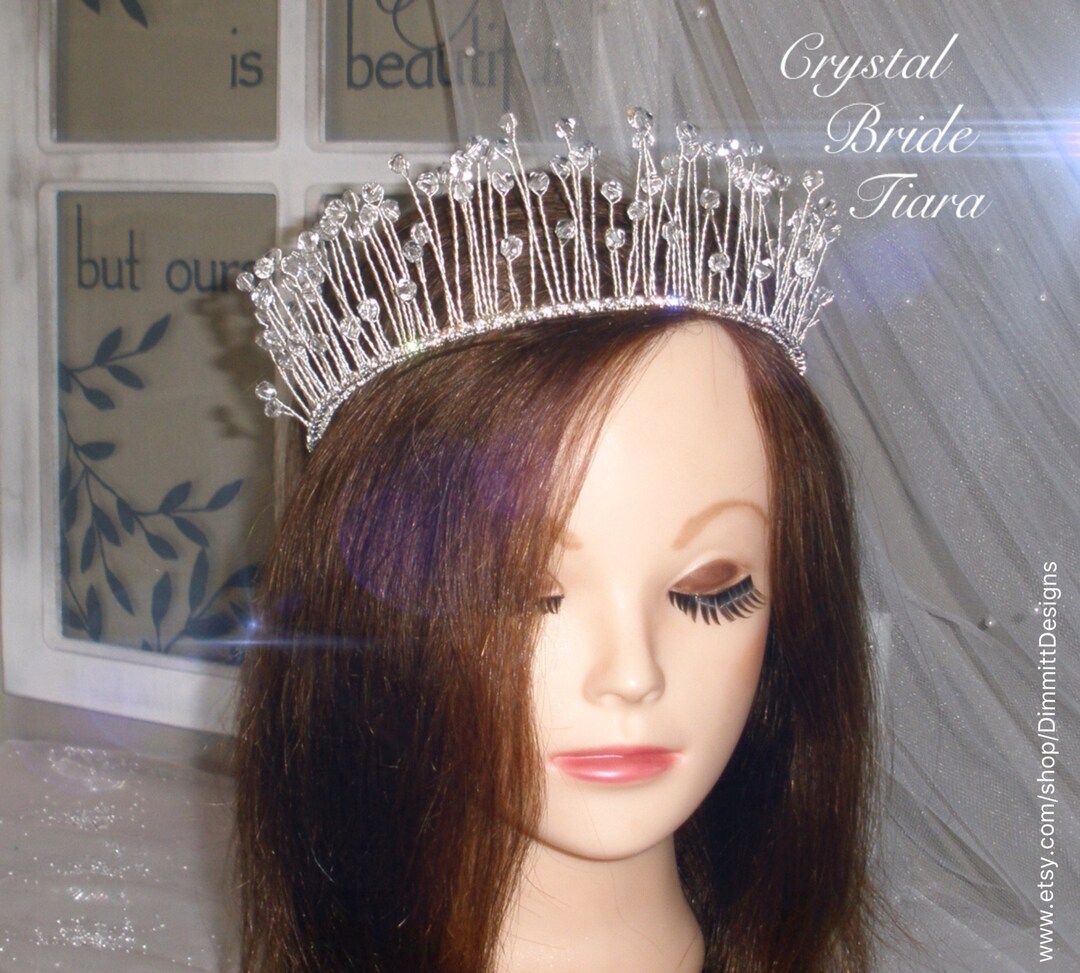 Crystal Bride Tiara, Bride Crown, Wedding Hair Piece, Bridal Headband