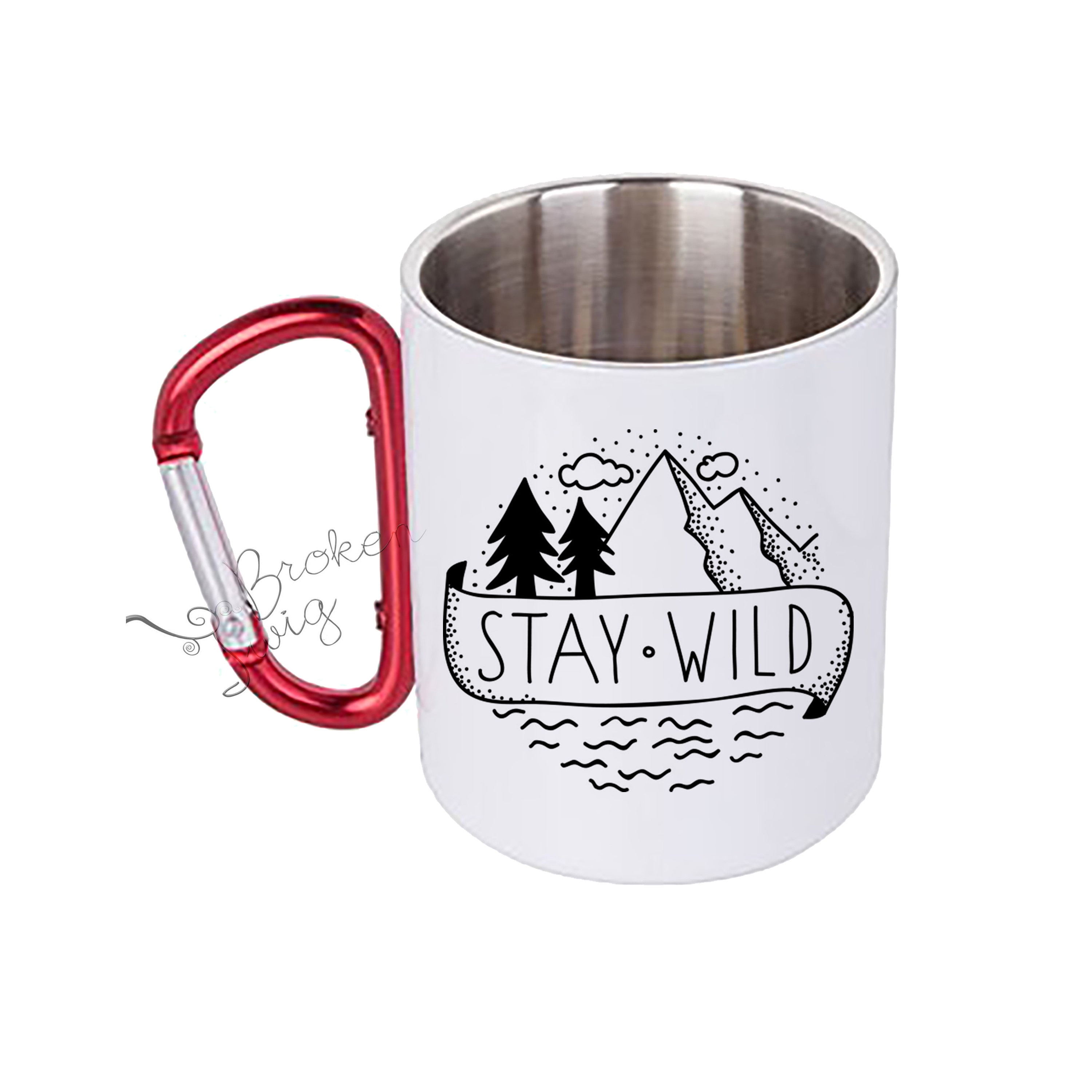 Kitchen & Dining WILD Metal Camping Mug with Carabiner handle 11 oz