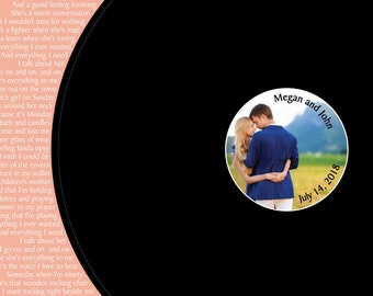 Your Photo Record Wedding Song Guest Book Alternative/ Your Lyrics /Wedding Vows/ Couples Shower Guestbook/Record Guest Book Print - 20x24