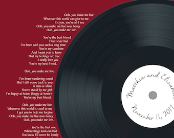 YOUR Lyrics Realistic Record Wedding Song Guest Book Alternative/First Dance Lyrics / Couples Shower Guestbook/Record Guest Book -20x24
