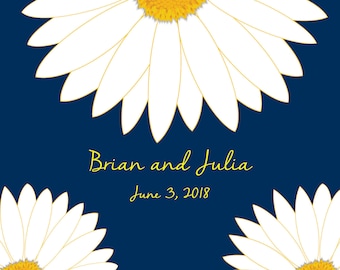 Daisy Wedding Guest Book Alternatives /Bridal Shower Guest Book/Flower Guest Book/Personalized Wedding Poster-20x30-Approx. 100-150 Sig