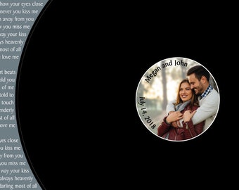 Your Photo Record Wedding Song Guest Book Alternative/ Your Lyrics /Wedding Vows/ Couples Shower Guestbook/Record Guest Book Print - 20x24