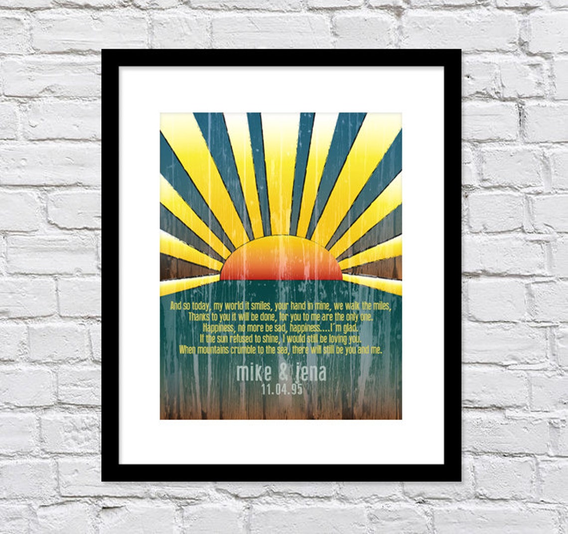 Led Zeppelin Thank You/ Wedding Song Lyrics Print/ Distressed Etsy