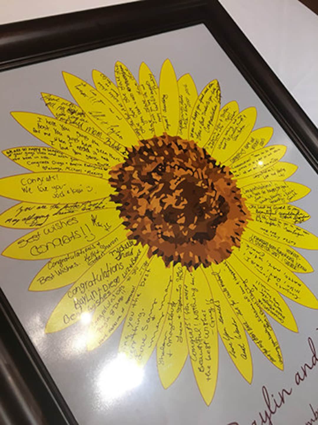 Digitale download - U print - Zonnebloem gastenboek alternatief / bloem  gastenboek / gepersonaliseerde bruiloft poster-20x24-ca. 80 handtekeningen  - Etsy België, image size:1080x1440