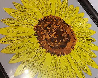 Digital Download - You Print - Sunflower Guest Book Alternative/ Flower Guest Book/ Personalized Wedding Poster-20x24-Approx. 80 Signatures