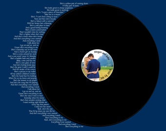 Your Lyrics Your Photo Record Wedding Song Guest Book Alternative/Wedding Vows/ Couples Shower Guestbook/Record Guest Book Print - 20x24