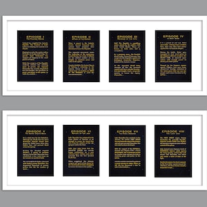 All 9 Star Wars Movies Each Episode Opening Crawl Text for Nursery/Boys Nursery/Star Wars Nursery UNFRAMED Set of 9 8x10s image 1
