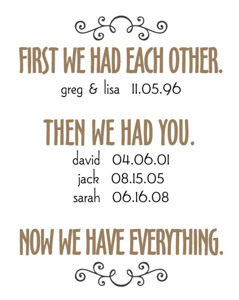 First We Had Each Other Then We Had You/ Family Dates/ Family image 2