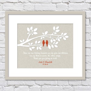 There are two lasting bequests/ Wedding Gift for Parents/ Linen background/ Gift from the Bride/ Gift from Groom/  -8"x10"