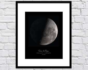 Moon Phase Wedding Gift with Geographical Coordinates and Date /Gift from Groom to Bride/Bride to Groom Gift/Celestial Wedding Print- 8x10 +