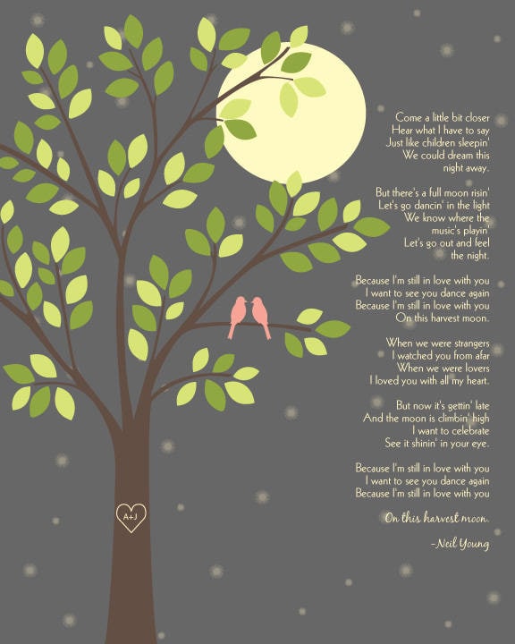 Harvest Moon by Neil Young /anniversary Gift/ First Dance Song Lyrics ...