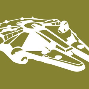 Milenium Falcon / Star Wars Silhouettes for Boys Nursery/ Boys room/ Play Room - 8x10