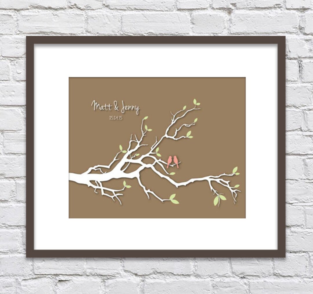 Love Birds on a Branch, Anniversary Gift Tree/wedding Gift/ Gift for ...