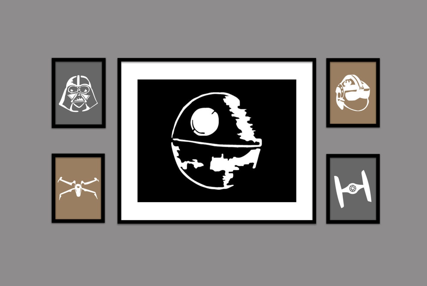 Set Von 5 Star Wars Charakter Und Schiff Silhouetten Fur Etsy