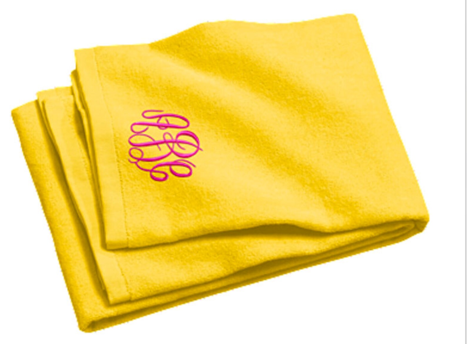 Monogrammed Beach Towel 11 Colors Etsy