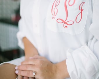 Monogrammed Bride/Bridesmaid Button Downs (available in a TON of colors)