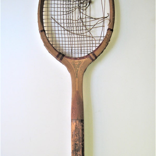 Antique Wright & Ditson Tennis Racket, From the 1920's (?) With Unique Large 5 1/8 Inch Grip