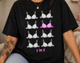 1 in 8 Breast Cancer Awareness Shirt, Pink Ribbon Graphic Tee