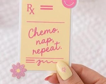 Chemo Nap Repeat Sticker | Matte Waterproof Vinyl Decal, Cancer Support Gift