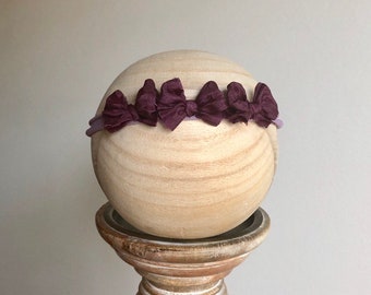 On Sale!Headband / Bow Headband / Fall / Eggplant / Purple / Stretch / Silk / Sari Silk / Baby Girl / Toddler / Sitter / Newborn