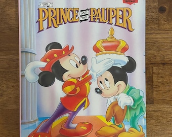 Vintage Disney's World Of Reading The Prince & The Pauper Mickey and Minnie Mouse Book