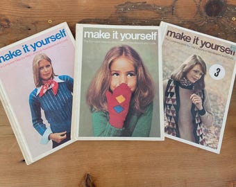 Vintage Make It Yourself DIY Sewing Books Crochet Step By Step Needlework & Crafts 1970s